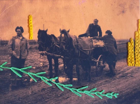 Mixed Media & Collage Grandfather Vasya  -  €1100