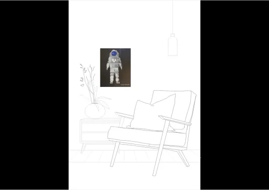 Figural realistic Blue sunset on Mars  -  €750