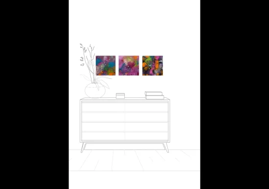 Abstract Triple Blast - Tryptichon  -  €1500