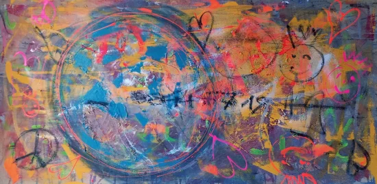 Abstract Love & Peace Around The World  -  €2200