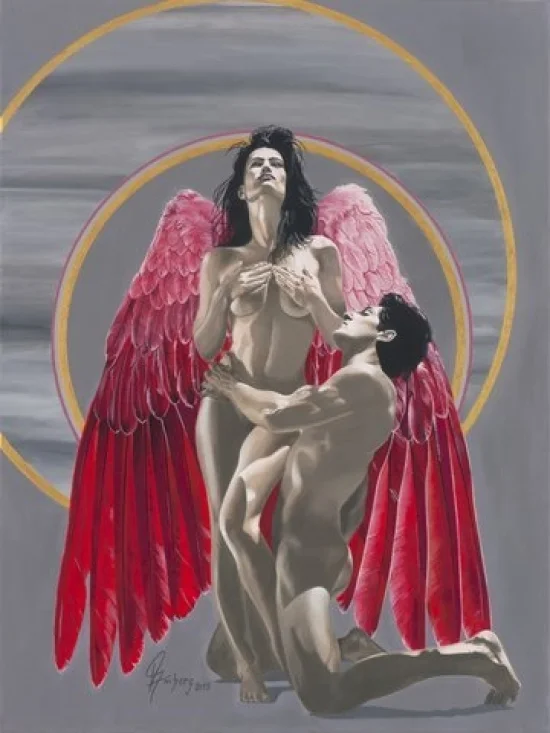 Figural realistic Red Angel  -  €4600