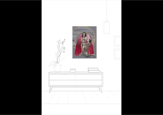 Figural realistic Red Angel  -  €4600