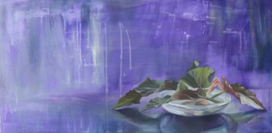 Landscape & Still Life Leaves in violet  -  €680