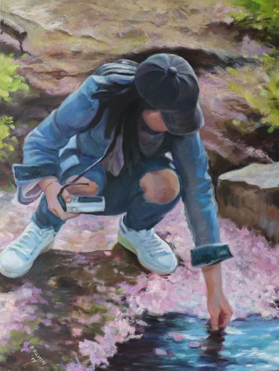 Figural realistic In the japanese garden /prints available/  -  €90 - €2200