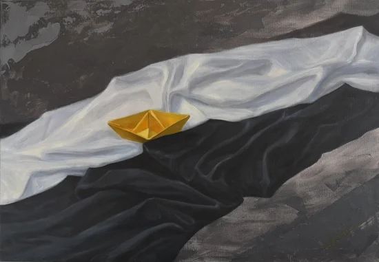 Mixed Media & Collage Black & White and the golden boot /prints available/- €240 - €2400