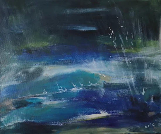 Abstract Rain in the night city  -  €700