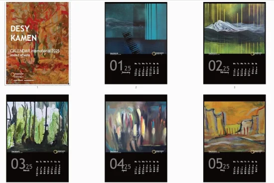 Calendar 2025 Desy Kamen Calendar 2025 - abstract - English