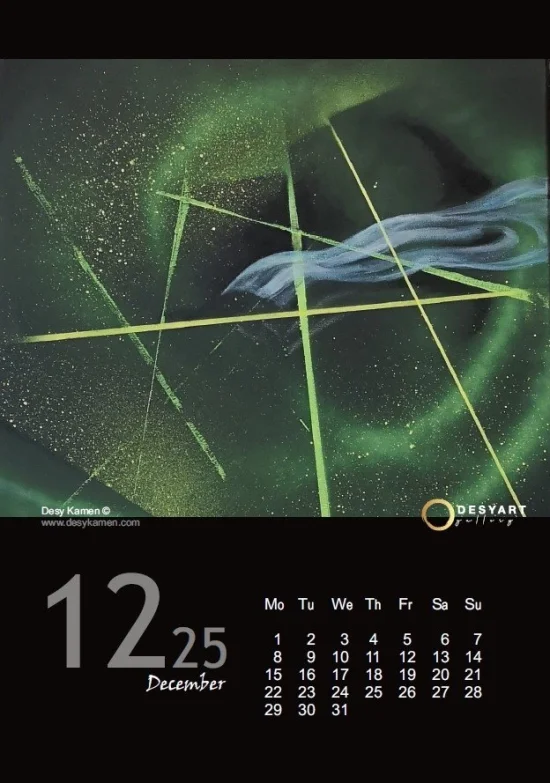 Calendar 2025 Desy Kamen Calendar 2025 - abstract - English