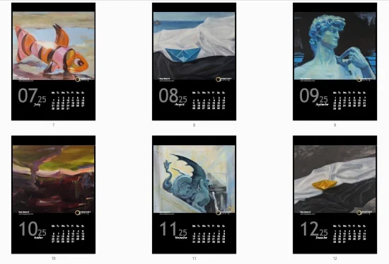 Calendar 2025 Desy Kamen Art Calendar 2025 - figural