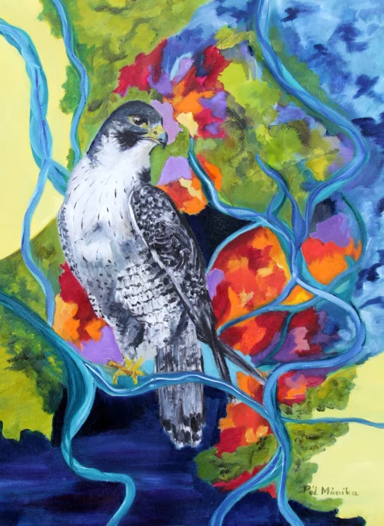 Figural realistic Peregrine Falcon /prints available/  -  €95  -  €1450
