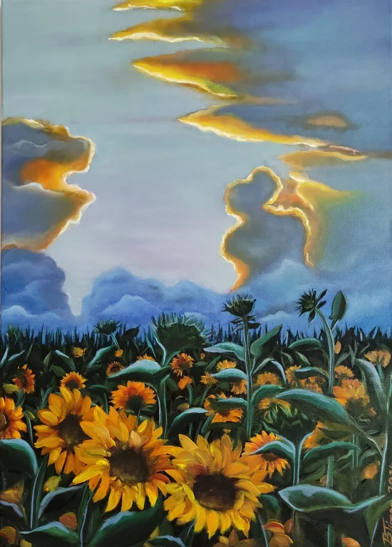 Landscape & Still Life A lady with a bun rules the Clouds  -  €950